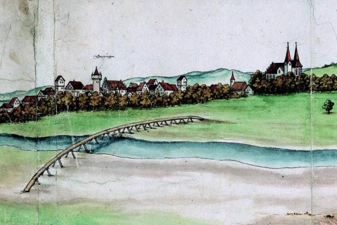 Ein Ausschnitt aus dem Filstalpanorama, der ältesten Ansicht der Stadt