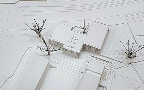 Baumodell eines Kindergartens